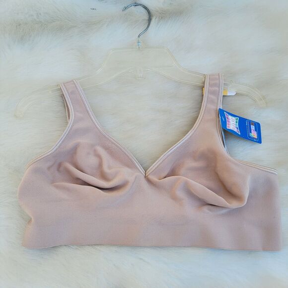 Hanes wire-free comfort flex bra, Women's size M, nude Nwt - Picture 1 of 5
